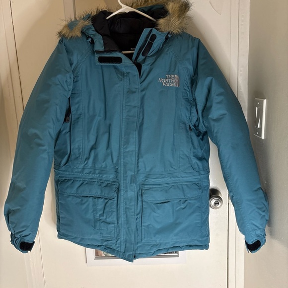 The North Face Jackets & Blazers - The North Face Women’s Blue Down Expedition Parka Coat Fur Hood Large
